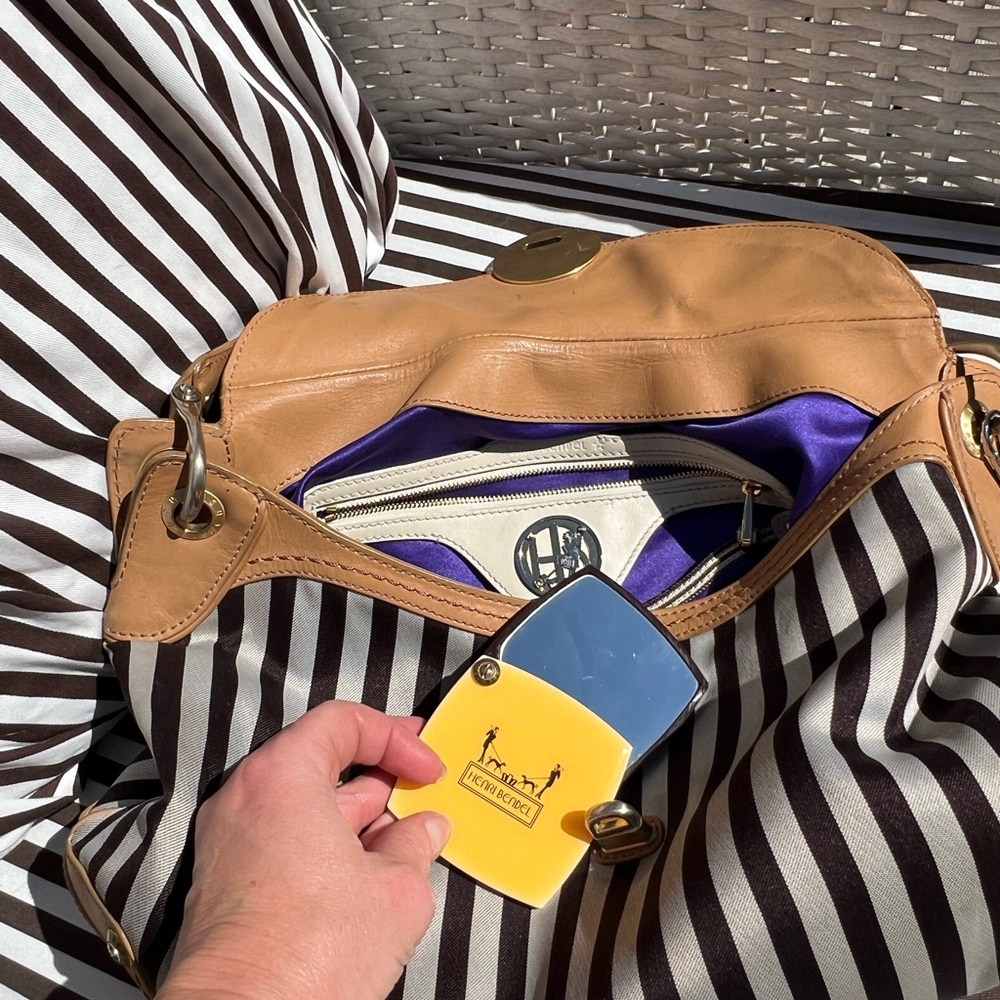 RARE! Henri Bendel Centennial Stripe Hobo Bag & Wallet Set - EUC - Picture 12 of 17
